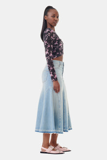 Denim Midi Skirt | Tint Wash