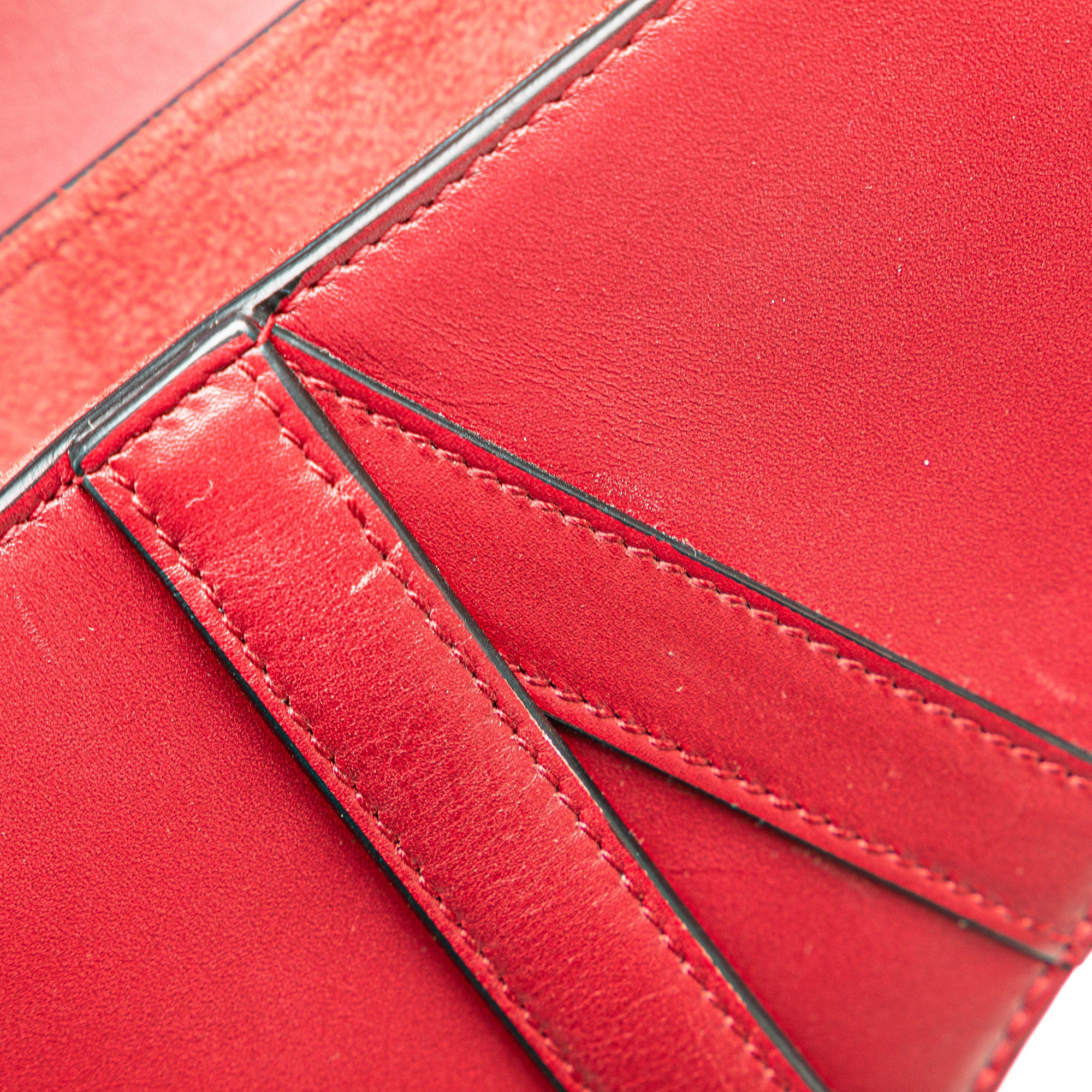 Dior | Pre-Owned Mini Grained Calfskin Saddle Bag | Red/Bordeau