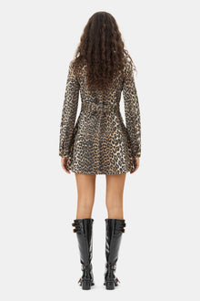 Foil Mini Dress | Leopard
