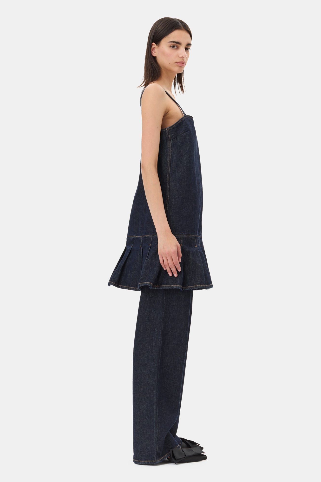 Denim Strap Mini Dress | Rinse