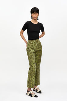 Leopard Betzy Jeans | Celery