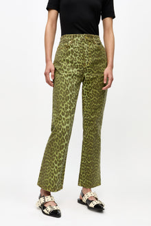 Leopard Betzy Jeans | Celery
