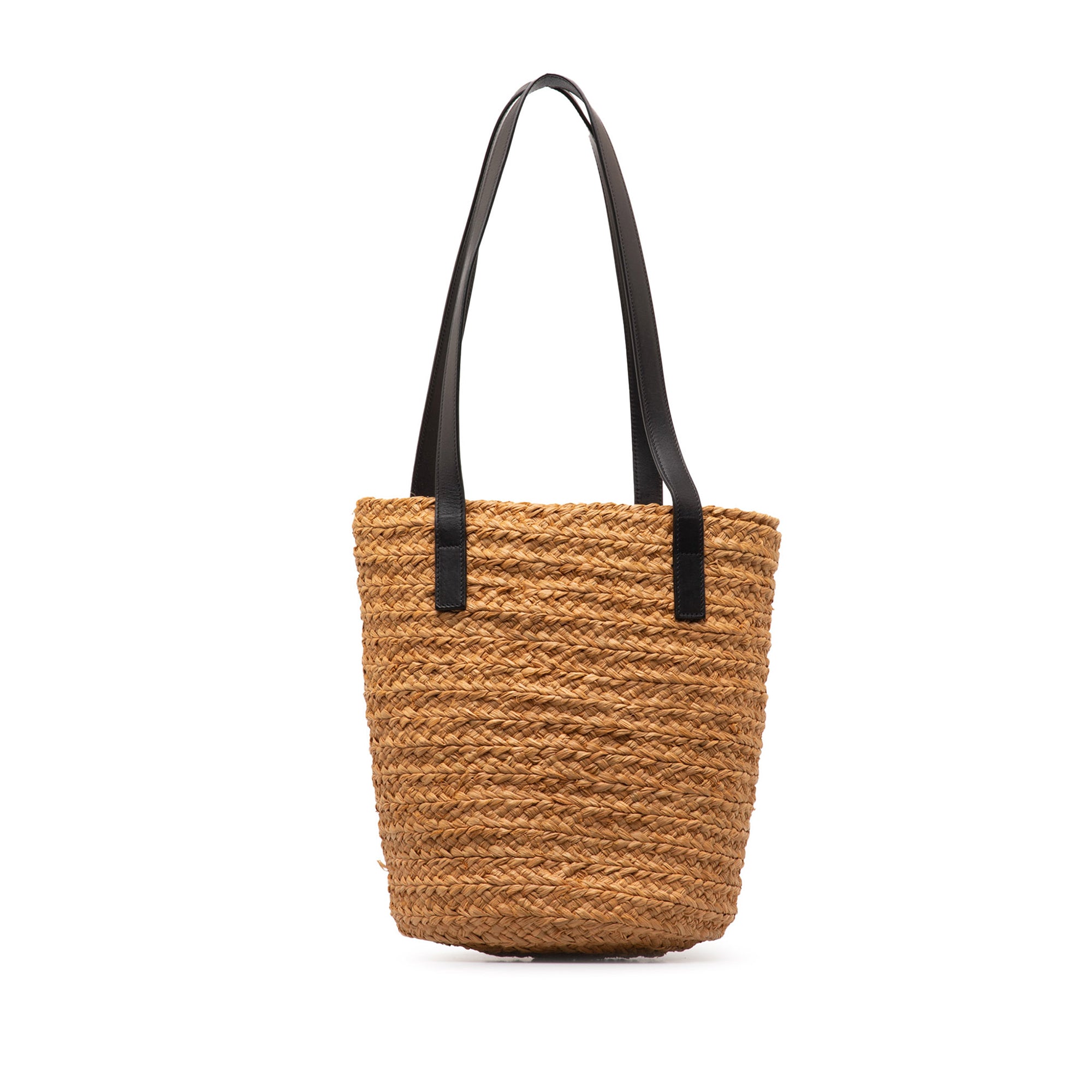 Saint Laurent Pre-Owned Small Raffia Panier Tote | Women | Brown