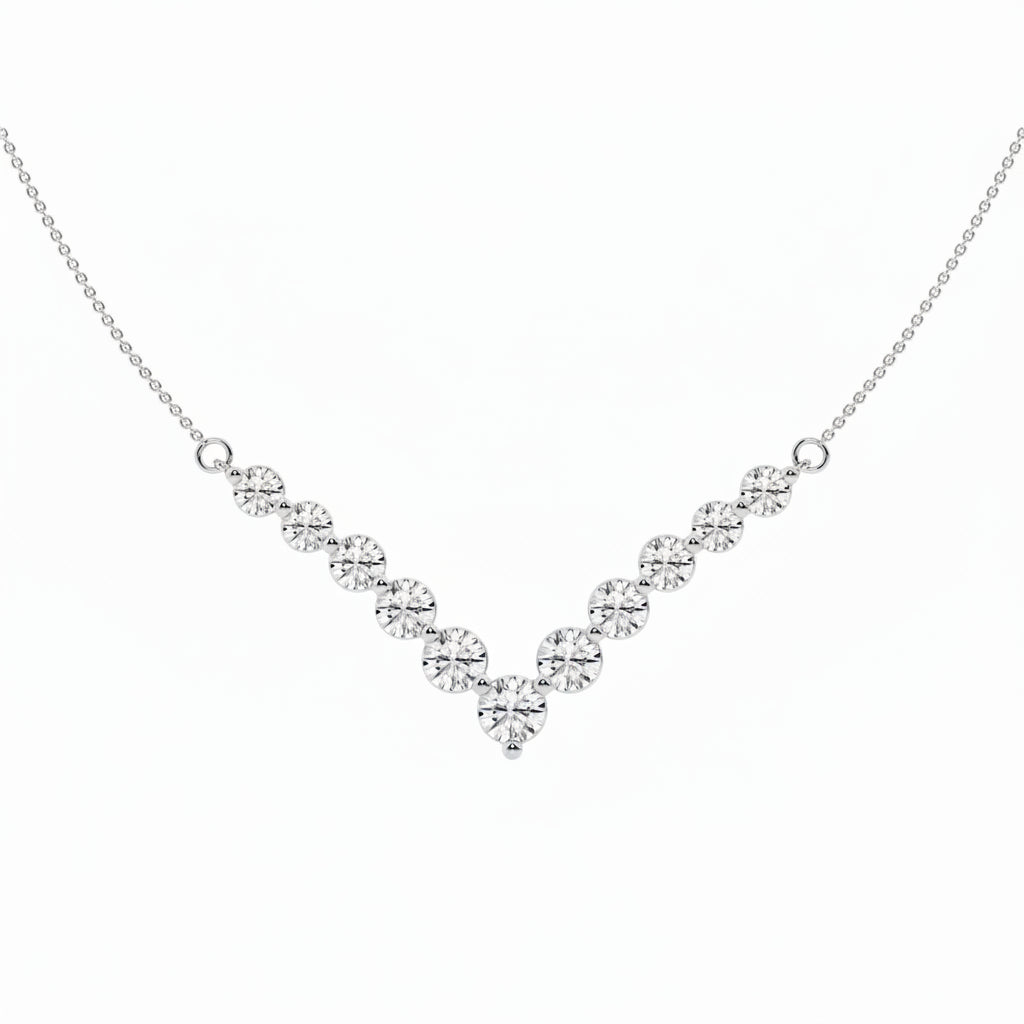 2.00 CT Round Natural Diamond | Necklace | 18K White Gold | G Color | SI3-I1 Clarity