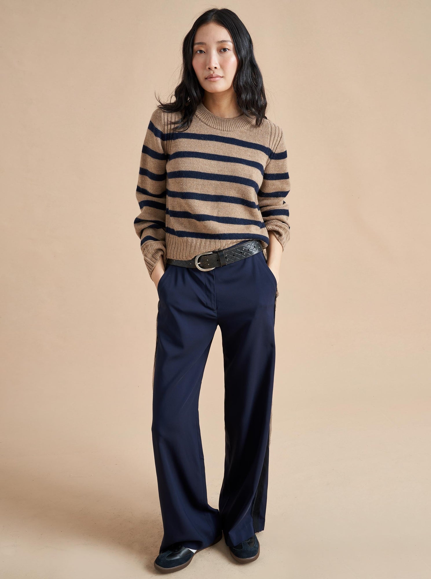 Jack Sweater | Camel x Navy