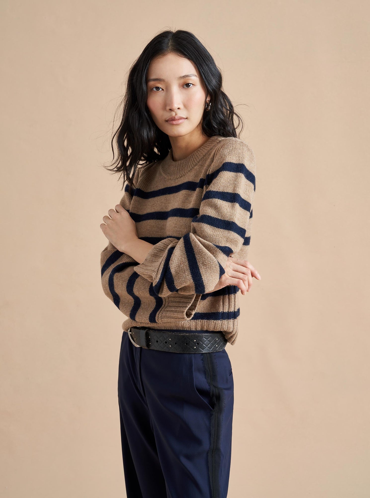 Jack Sweater | Camel x Navy