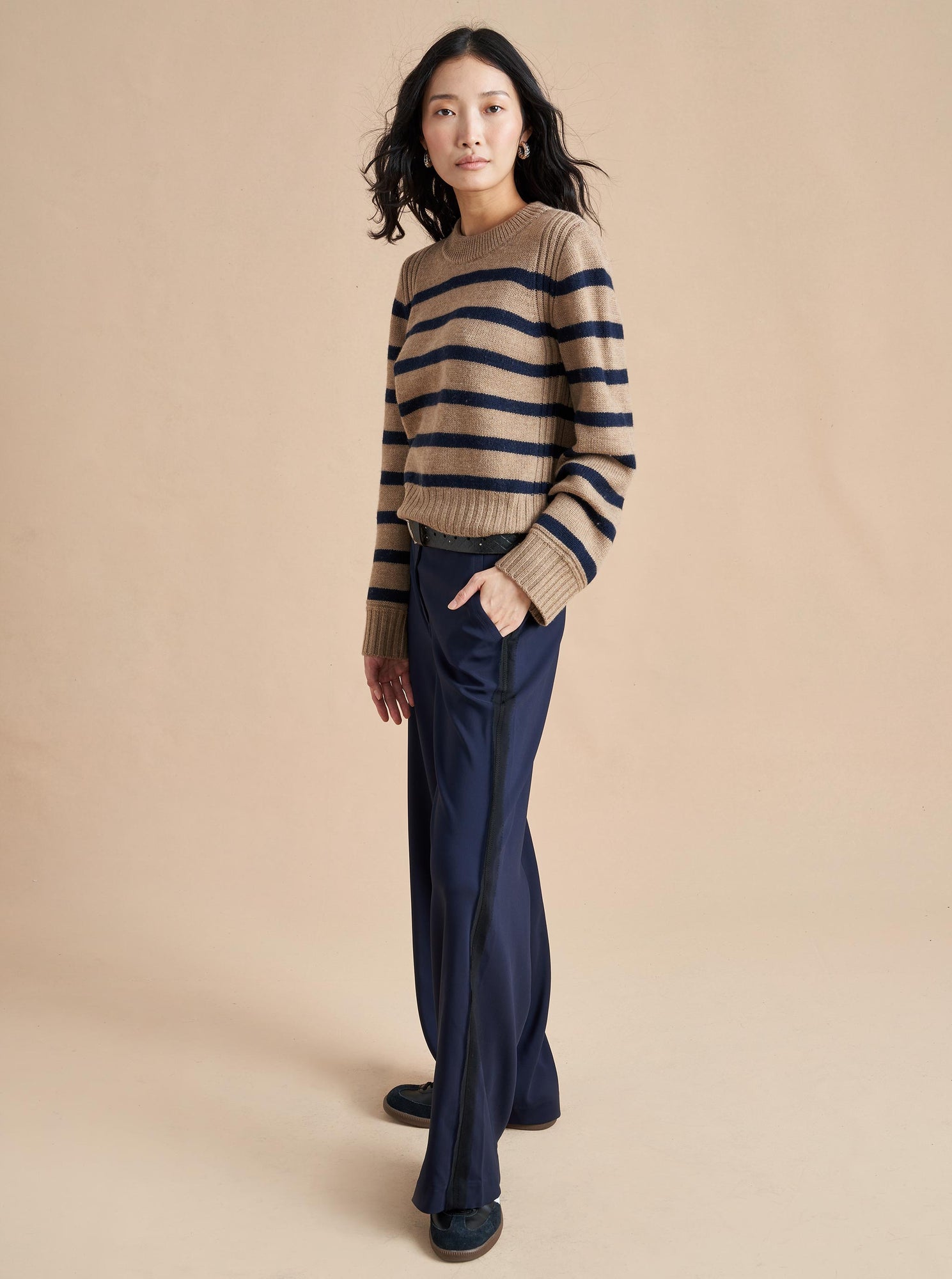 Jack Sweater | Camel x Navy
