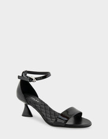 Jazzy Sandal | Black Patent Faux Leather