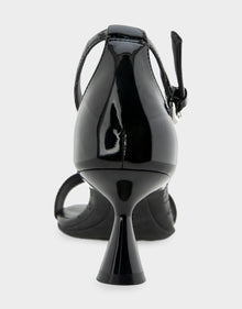 Jazzy Sandal | Black Patent Faux Leather