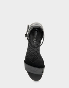 Jazzy Sandal | Black Patent Faux Leather