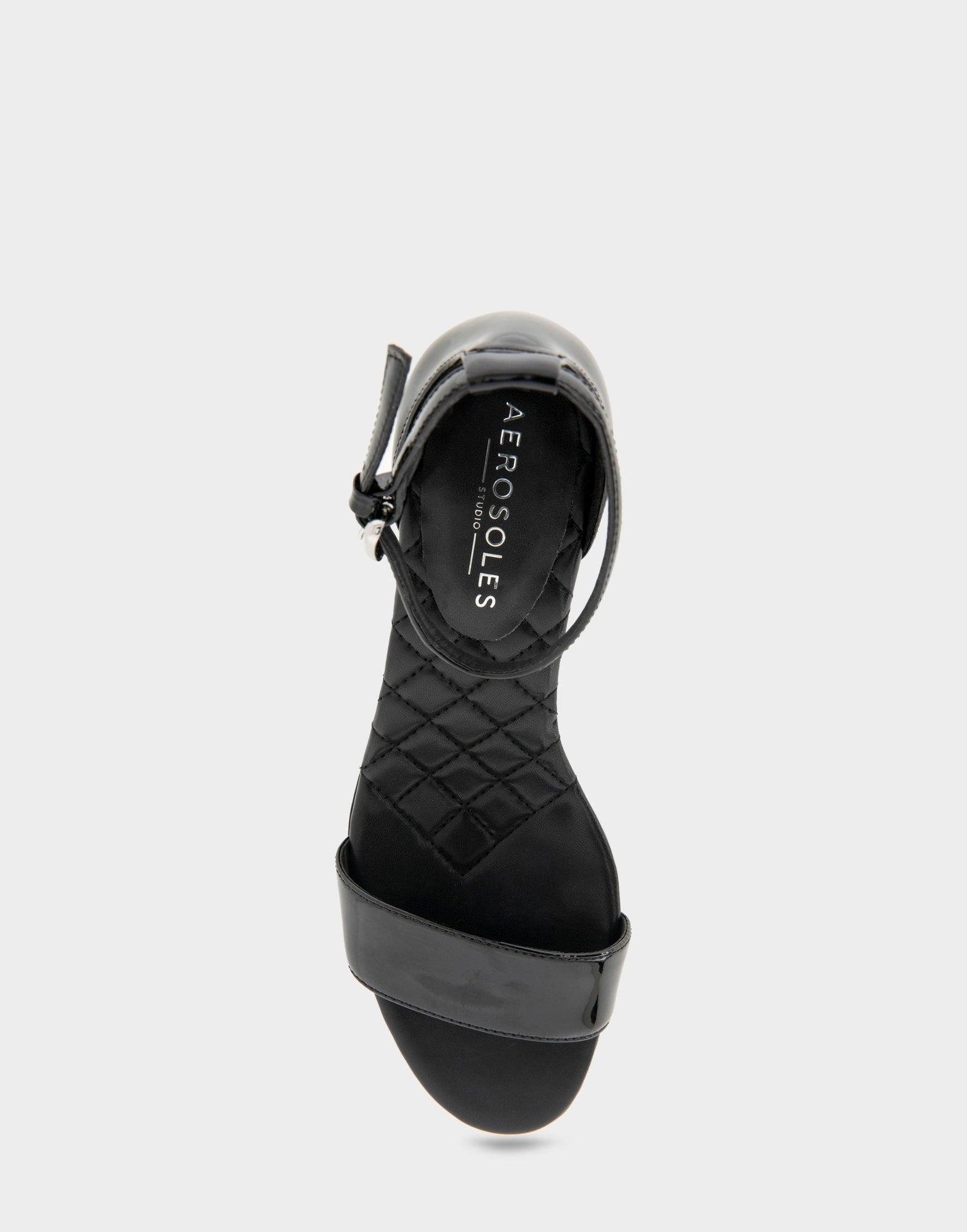 Jazzy Sandal | Black Patent Faux Leather