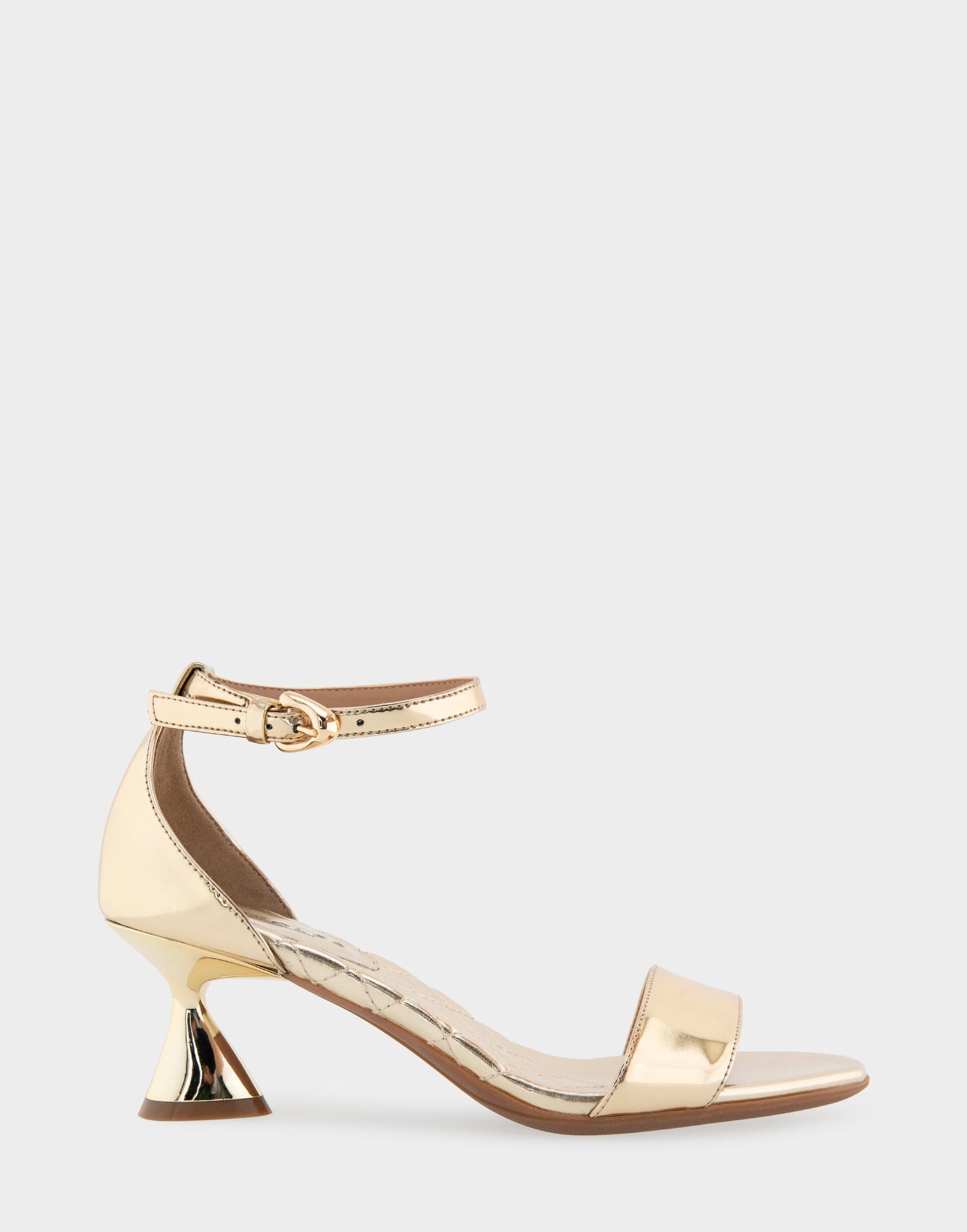 Jazzy Sandal | Gold Mirror Metallic Faux Leather