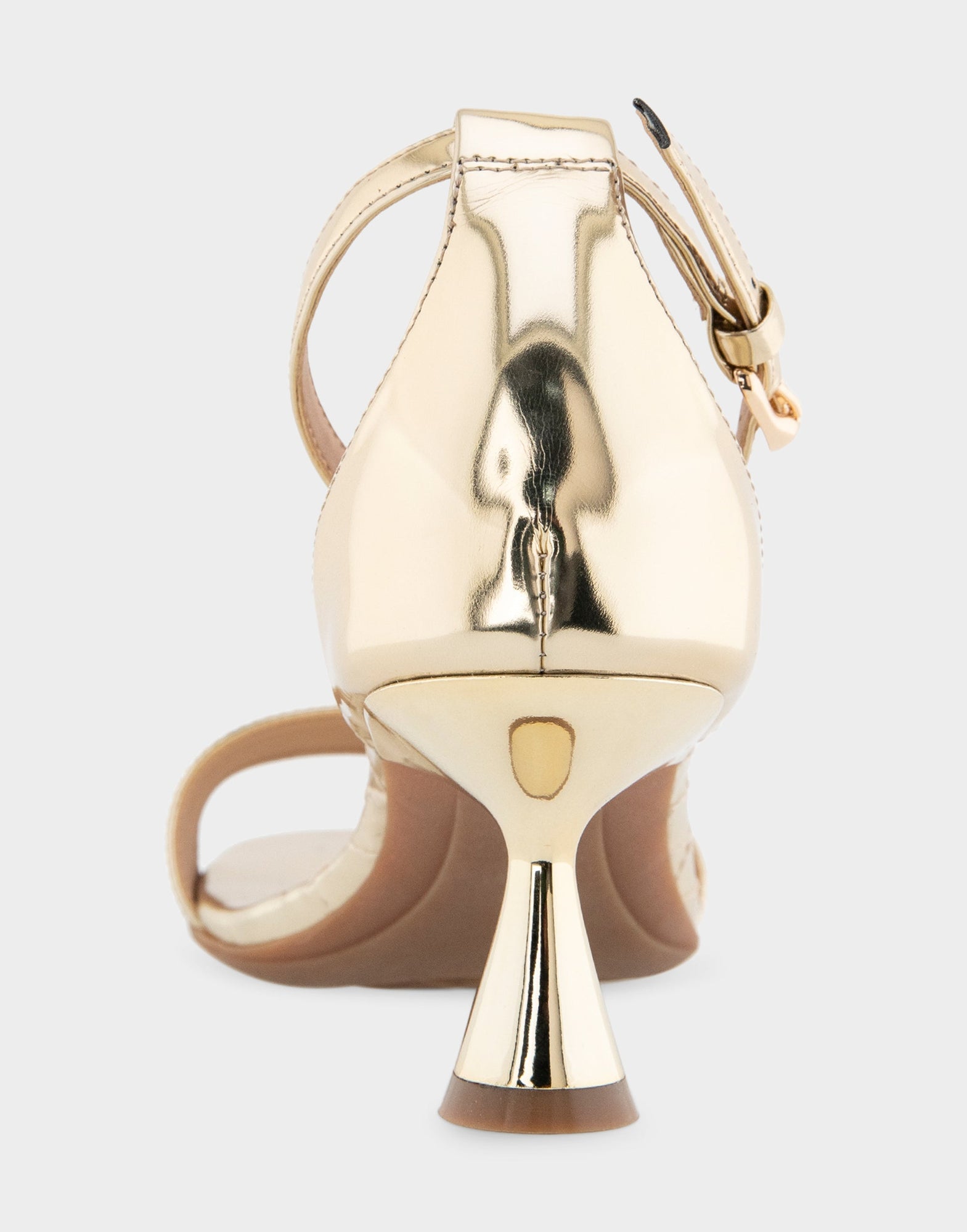 Jazzy Sandal | Gold Mirror Metallic Faux Leather