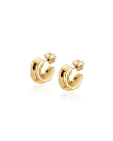 Hidden Heart Small Hoops | 14K Gold-Dipped Brass