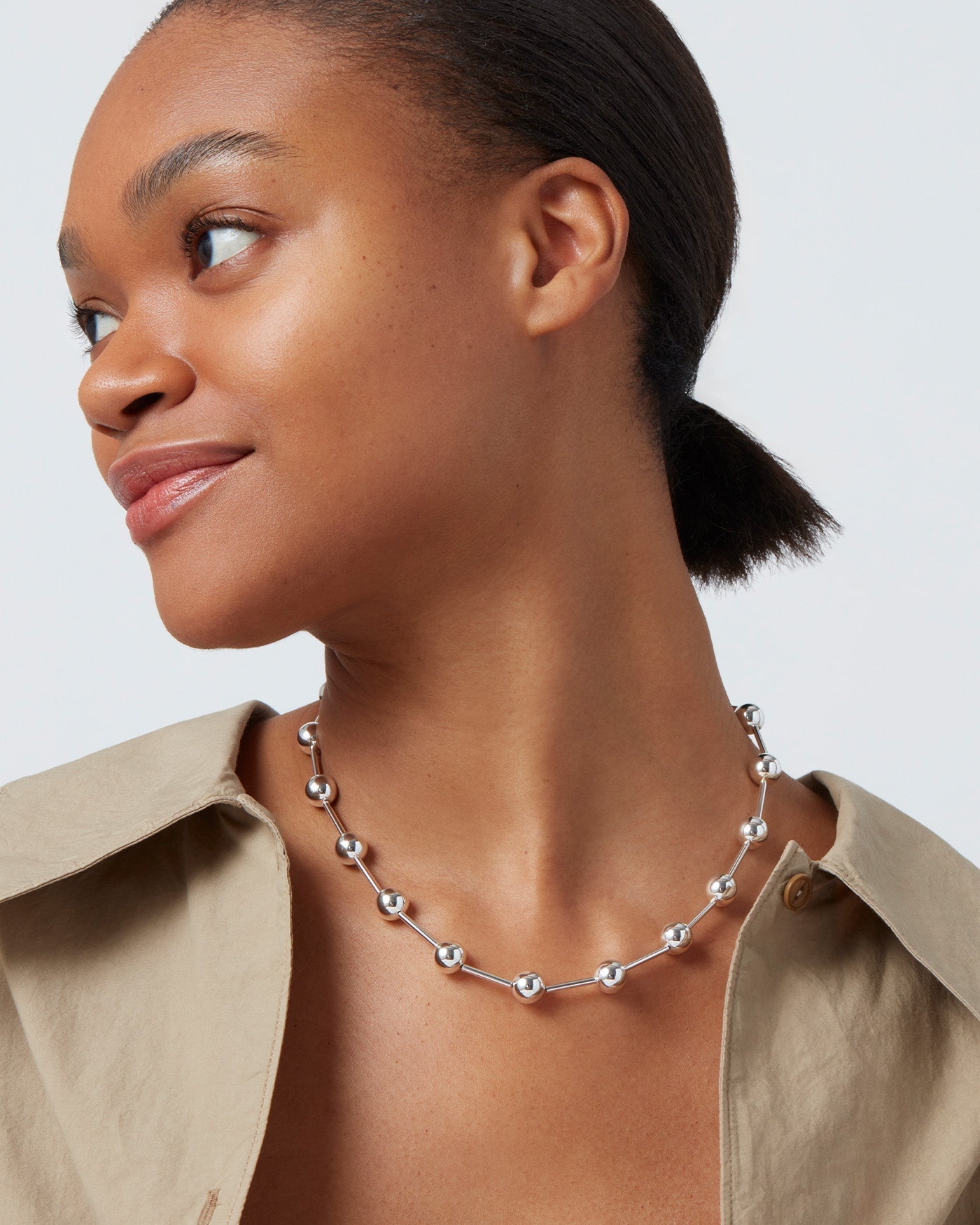 Celeste Necklace | Silver Dipped Brass