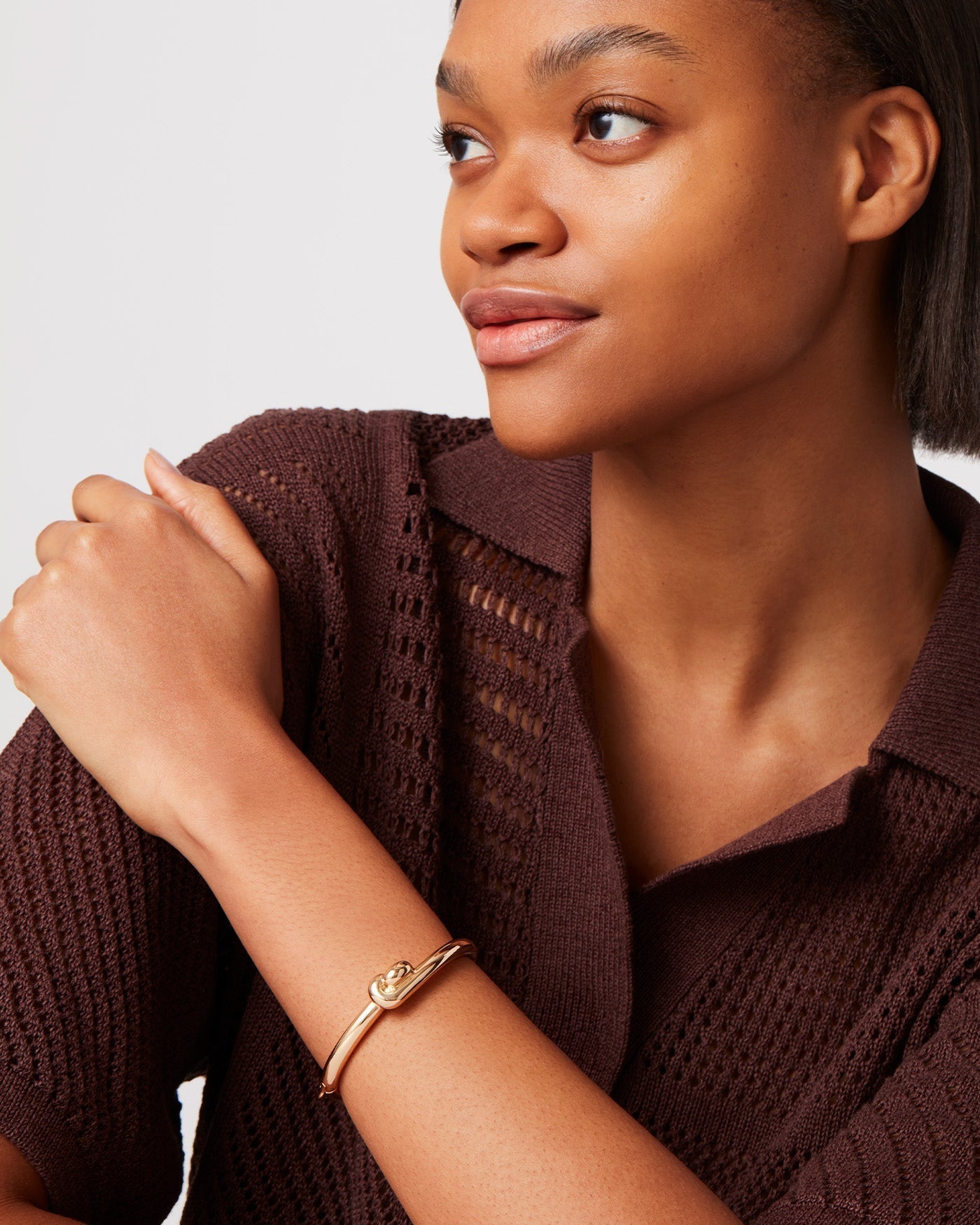 Maeve Bangle | Gold Tone Brass