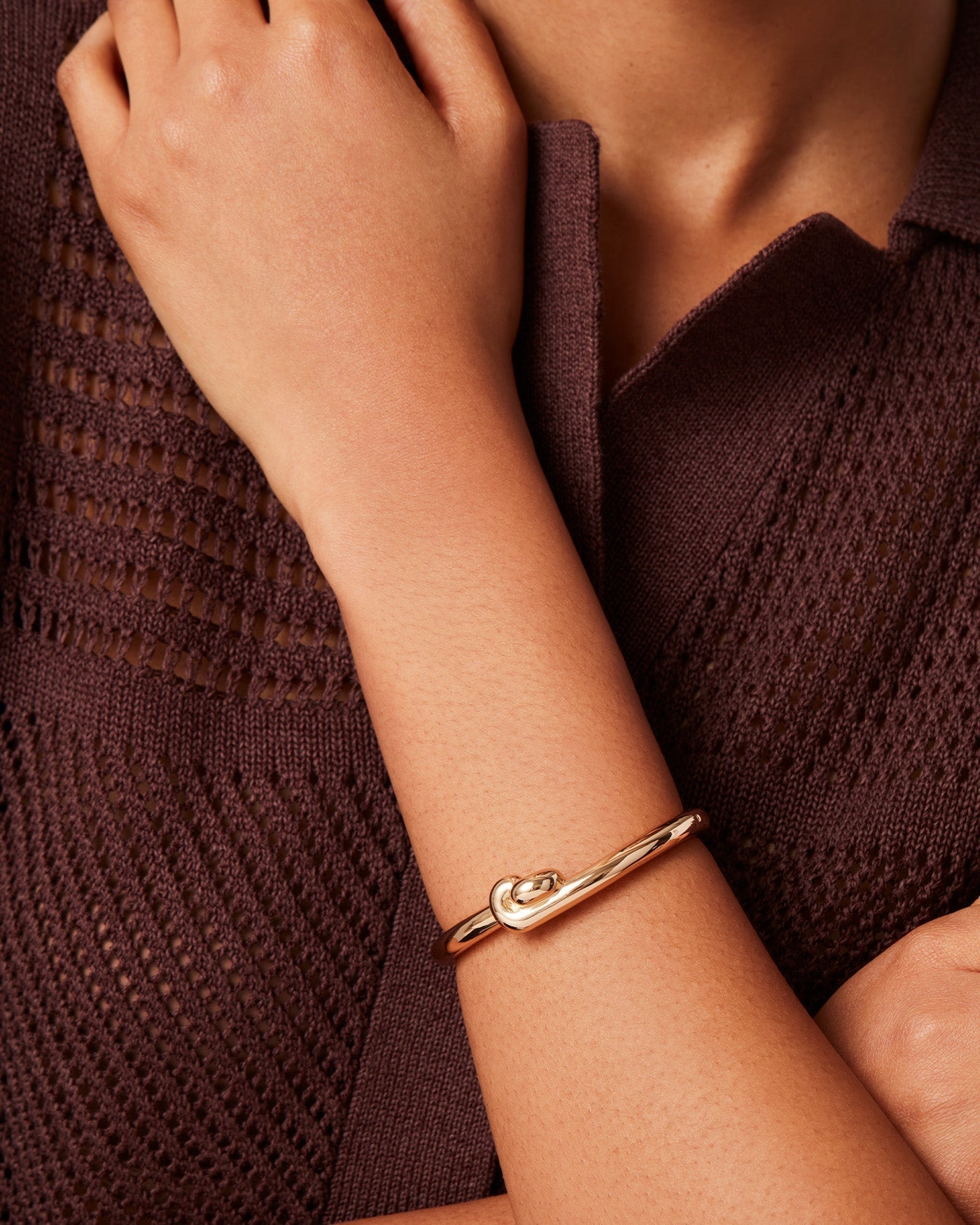 Maeve Bangle | Gold Tone Brass