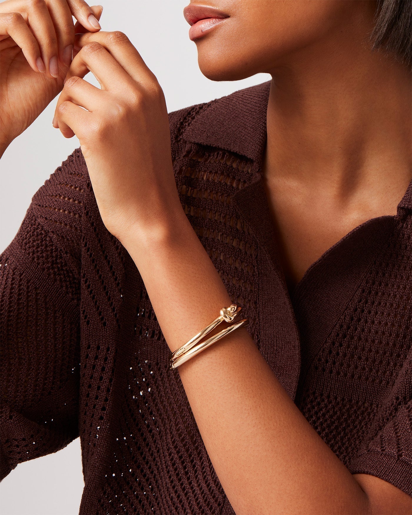 Maeve Bangle | Gold Tone Brass