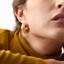 70s Wave Hoop | 14K Gold/Silver Plated Brass