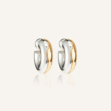 70s Wave Hoop | 14K Gold/Silver Plated Brass