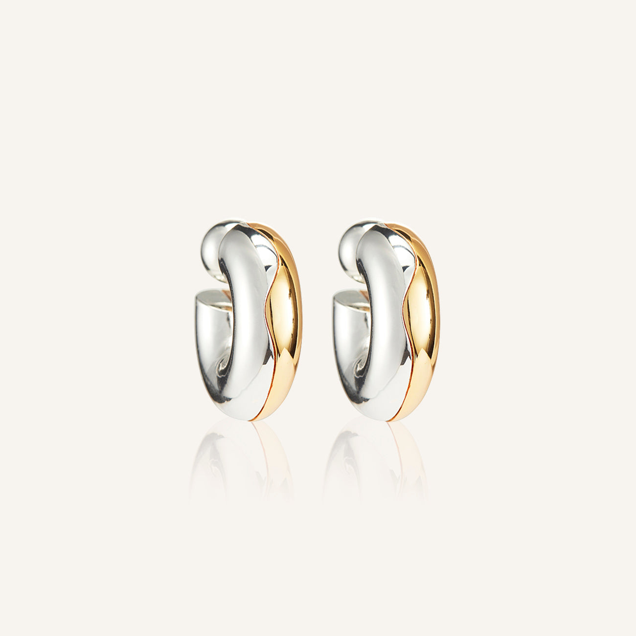 70s Wave Hoop | 14K Gold/Silver Plated Brass