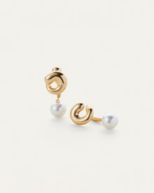 Glass Pearl | Daphne Earrings | 14K Gold Dipped Brass