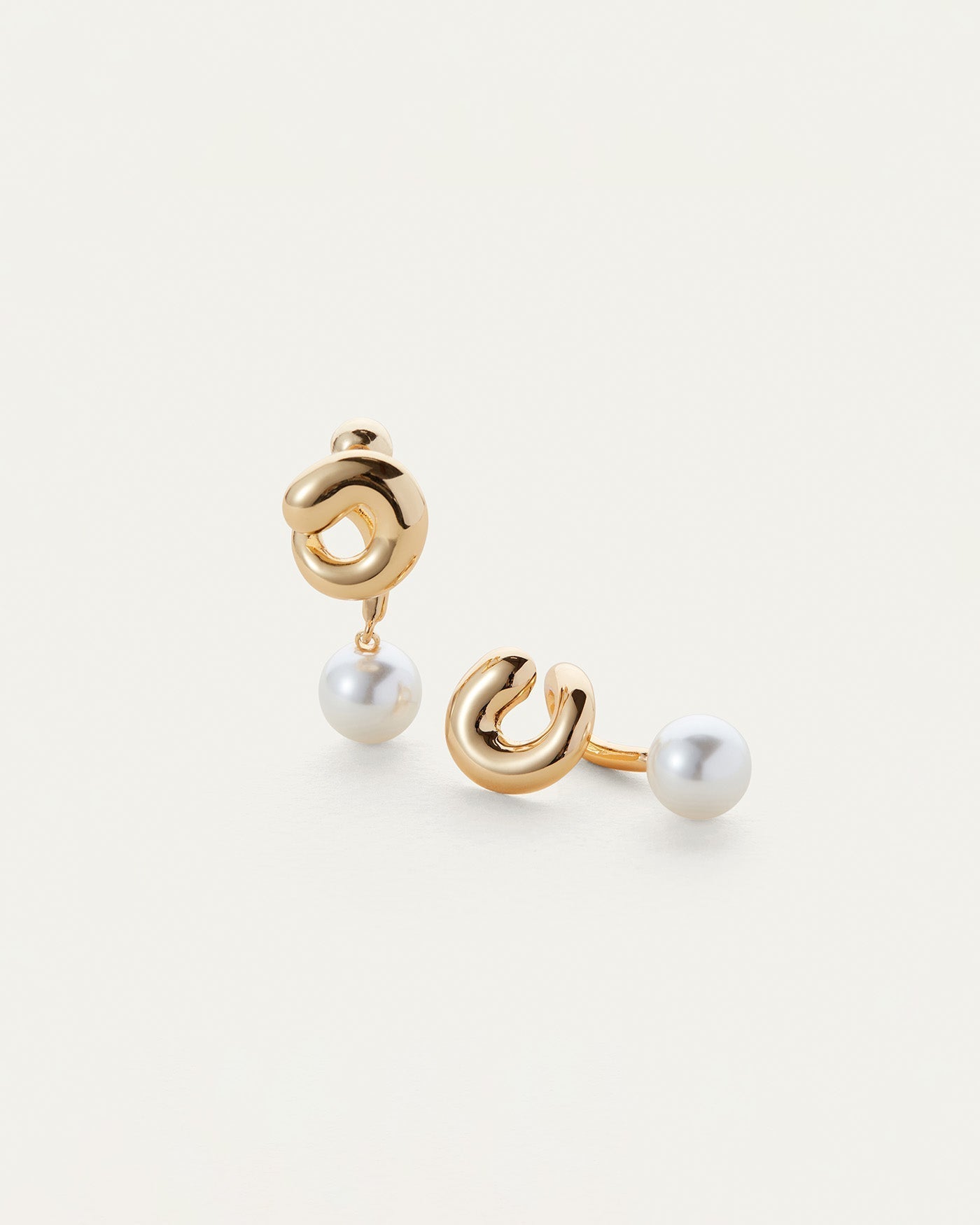Glass Pearl | Daphne Earrings | 14K Gold Dipped Brass