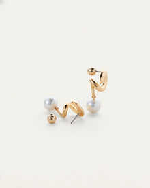 Glass Pearl | Daphne Earrings | 14K Gold Dipped Brass