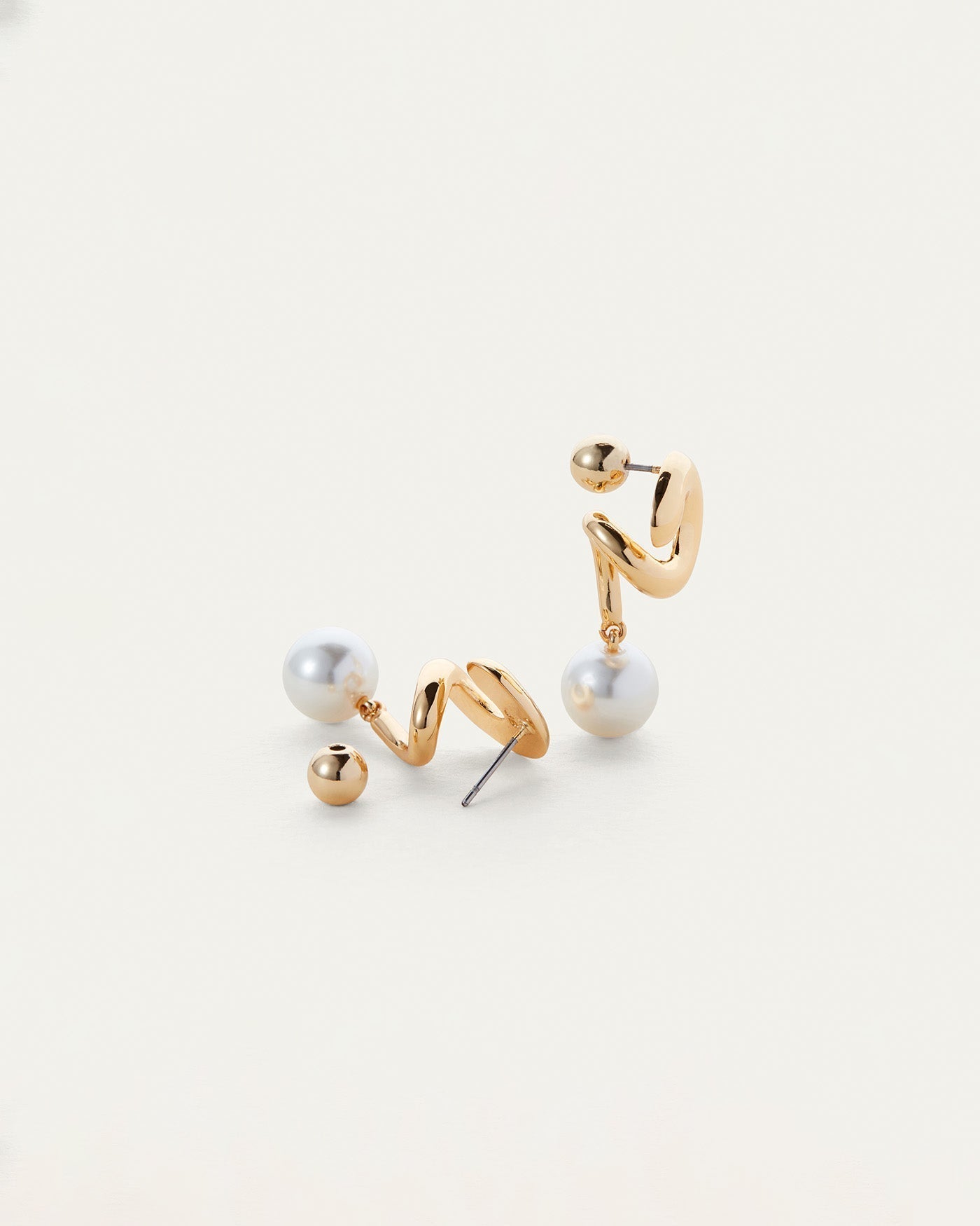 Glass Pearl | Daphne Earrings | 14K Gold Dipped Brass