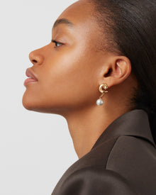 Glass Pearl | Daphne Earrings | 14K Gold Dipped Brass