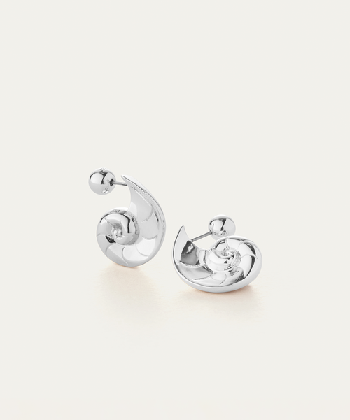 Dylan Huggie Earrings | Silver Dipped Brass