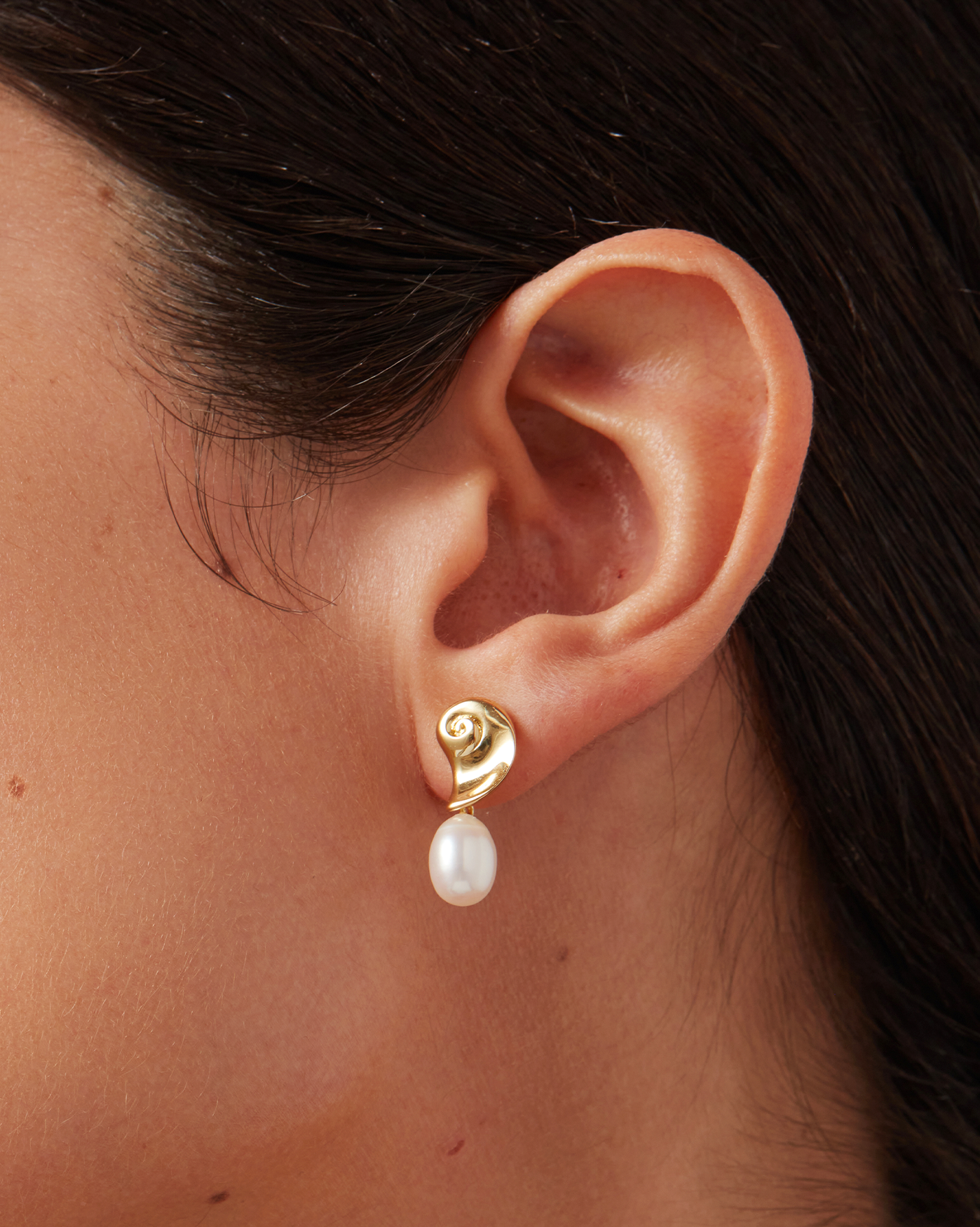 Freshwater Pearl | Lucille Earrings | 14K Gold Dipped Brass