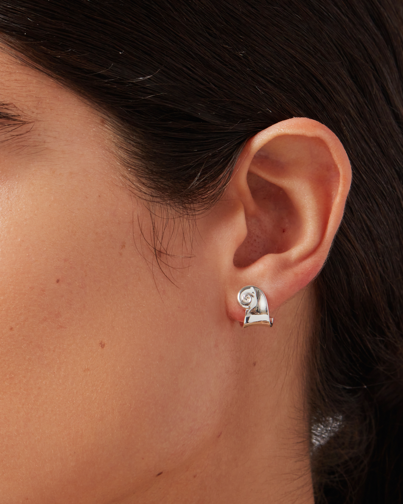 Dylan Huggie Earrings | Silver Dipped Brass