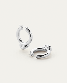 Maeve Hoop Earrings - Medium | Silver Dipped Brass