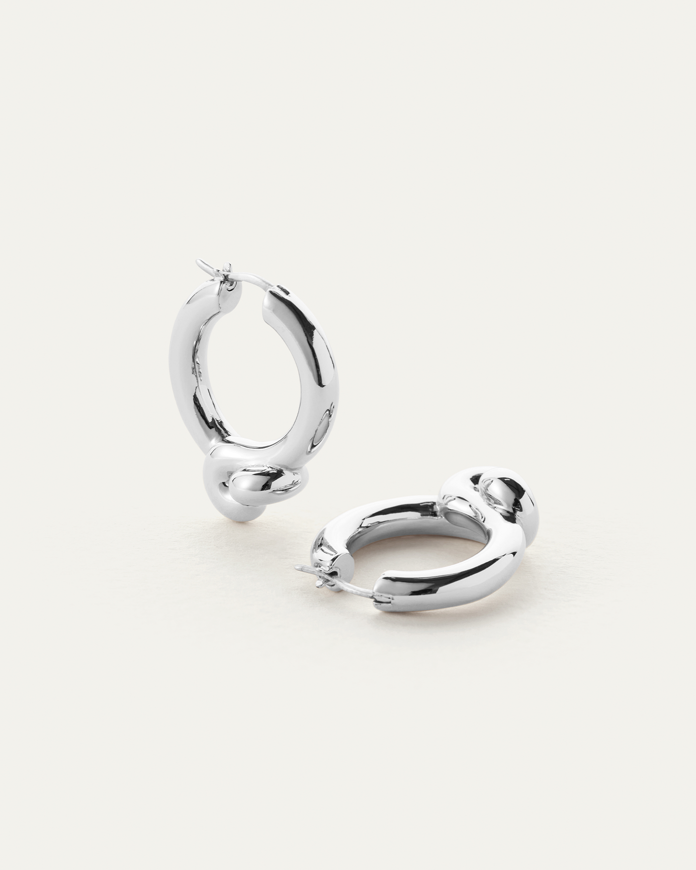Maeve Hoop Earrings - Medium | Silver Dipped Brass