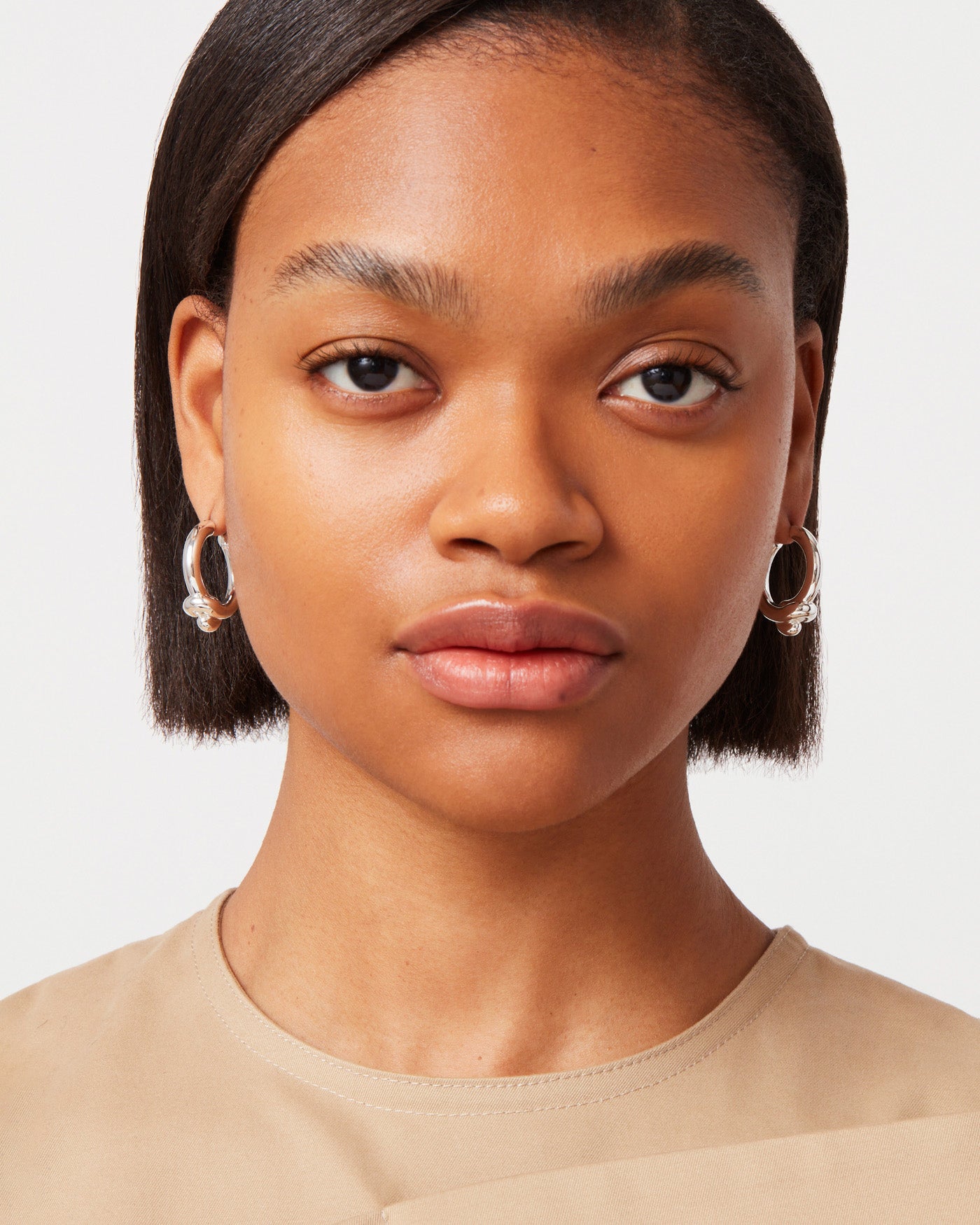 Maeve Hoop Earrings - Medium | Silver Dipped Brass