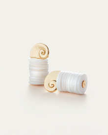 Shell Discs | Odette Earrings | 14K Gold Dipped Brass
