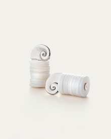 Odette Earrings | Silver Dipped Brass | Shell Discs