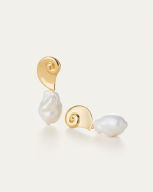 Glass Pearl | Petra Earrings | 14K Gold Dipped Brass
