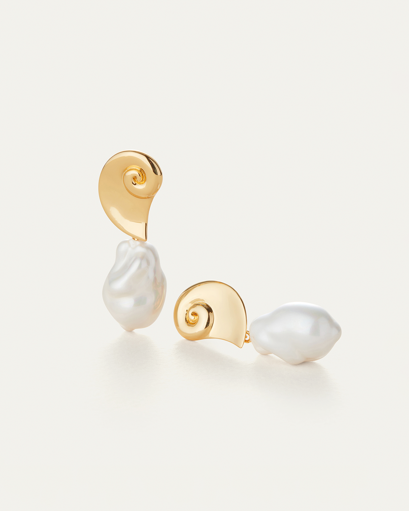 Glass Pearl | Petra Earrings | 14K Gold Dipped Brass