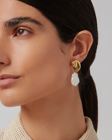 Glass Pearl | Petra Earrings | 14K Gold Dipped Brass