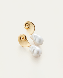 Glass Pearl | Petra Earrings | 14K Gold Dipped Brass