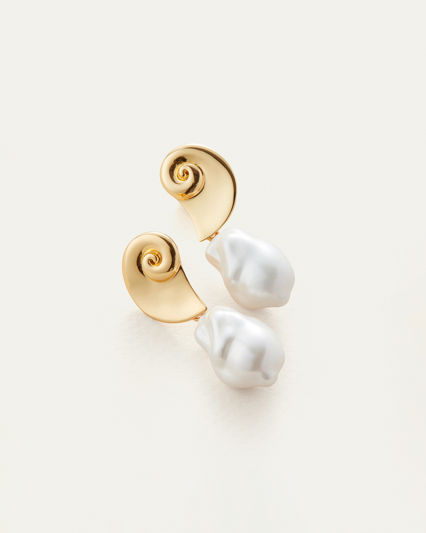 Glass Pearl | Petra Earrings | 14K Gold Dipped Brass