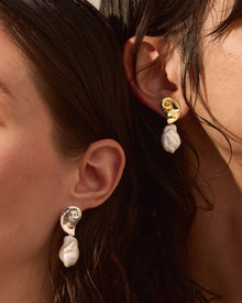 Glass Pearl | Petra Earrings | 14K Gold Dipped Brass