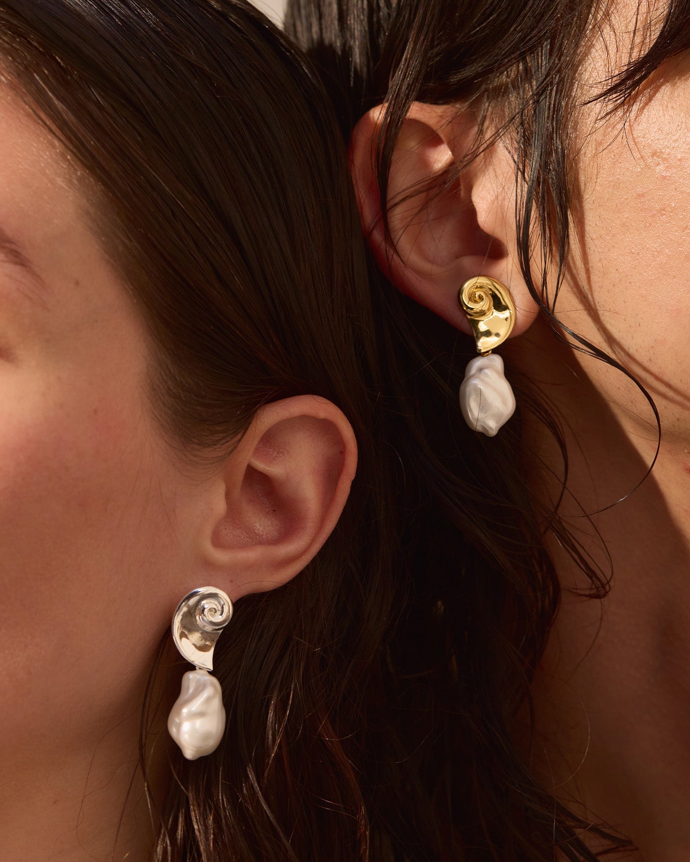 Glass Pearl | Petra Earrings | 14K Gold Dipped Brass