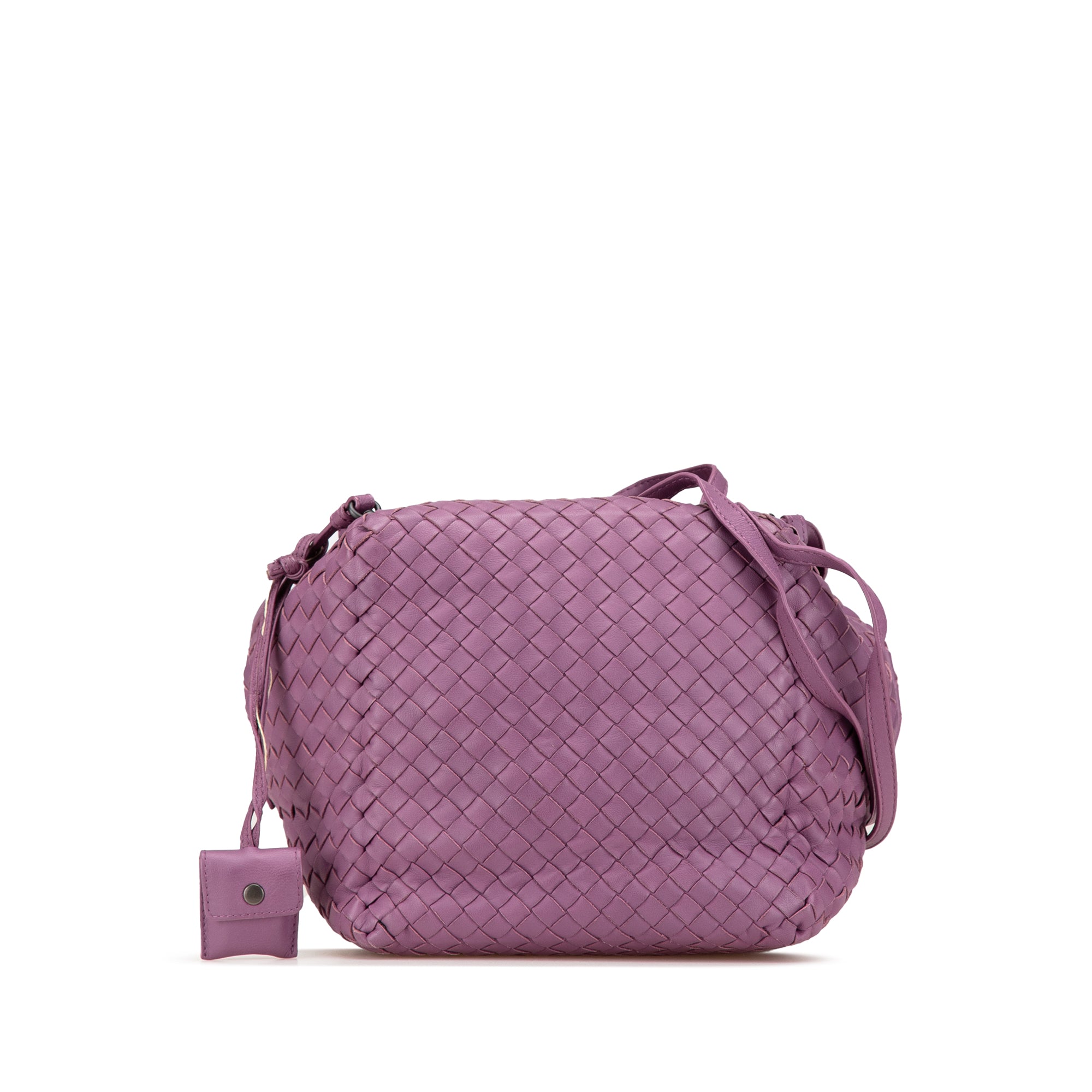 Bottega Veneta | Pre-Owned Nappa Intrecciato Cube Crossbody | Purple
