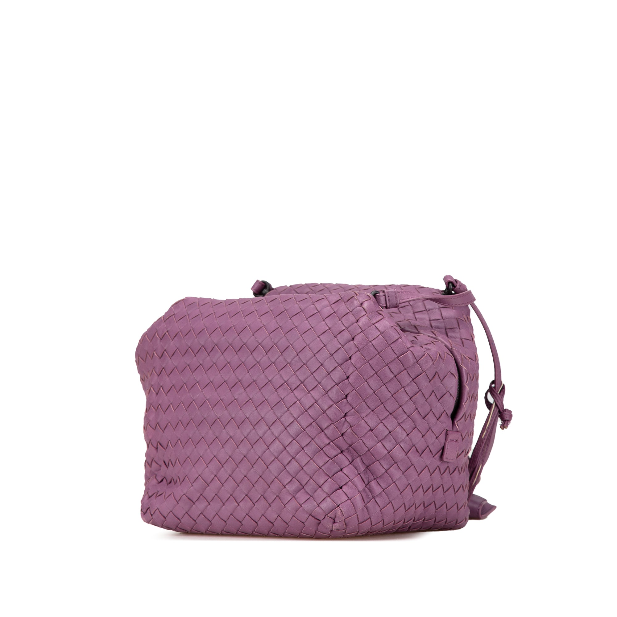 Bottega Veneta | Pre-Owned Nappa Intrecciato Cube Crossbody | Purple