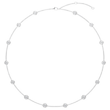 Womens | Station Necklace | 14K White Gold | 4 CTW Round Cut Natural Diamond | G-SI1