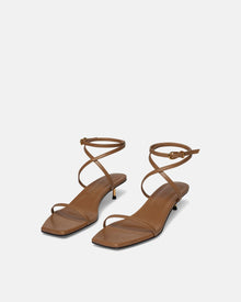 Womens | Jol Leather Sandals | Nut Brown