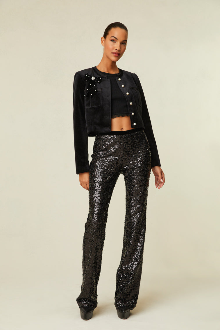 Womens | Journee Sequin Pant | Black